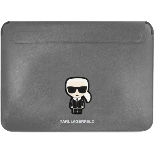 Karl Lagerfeld Saffiano Ikonik Computer Sleeve 16" stříbrný