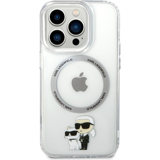 Karl Lagerfeld MagSafe IML Karl and Choupette NFT kryt iPhone 14 Pro Max čirý