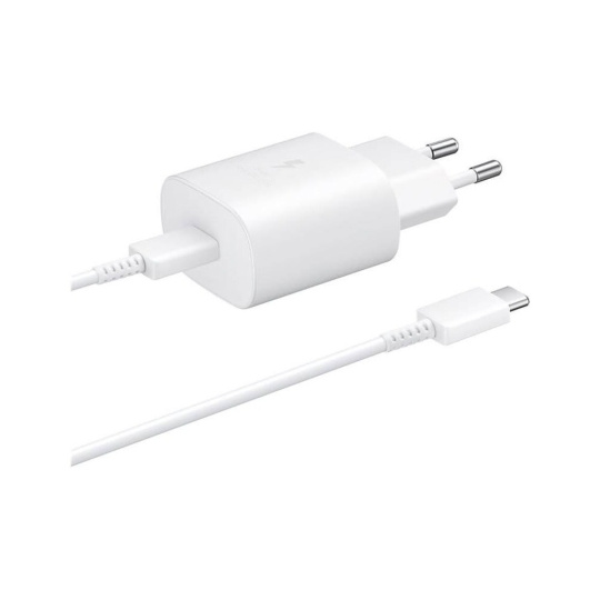 Samsung síťová nabíječka (25W) + USB-C kabel bílá (eko-balení)