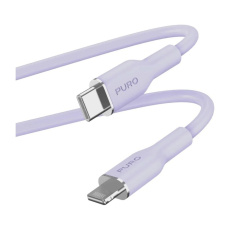 PURO Soft Lightning/USB-C kabel, 1,5 m fialový
