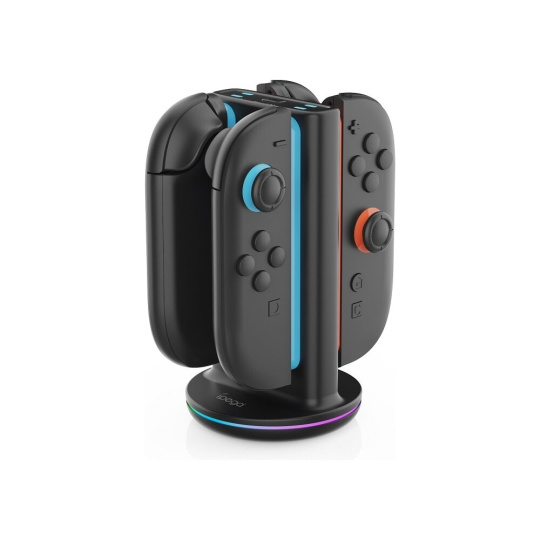 iPega SW2051 Nabíjecí Stanice s RGB pro JoyCon Ovladače Nintendo Switch 2 černá