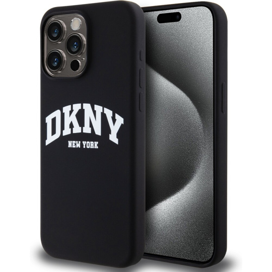 DKNY Liquid Silicone Arch Logo MagSafe kryt iPhone 12/12 Pro černý