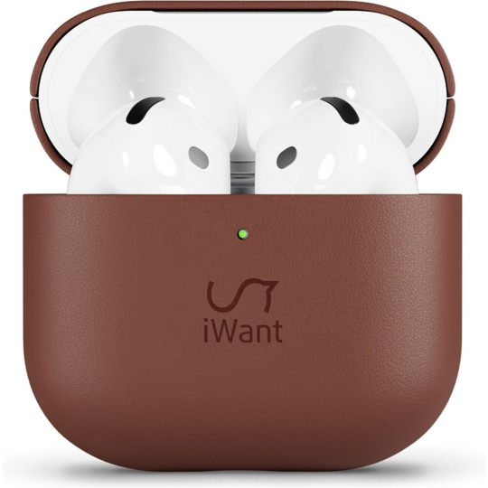 iWant kožený kryt pro AirPods 4/4 (ANC) hnědá