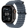 Apple Watch 49/46/45/44mm ocelově modrý Oceánský řemínek černý titan