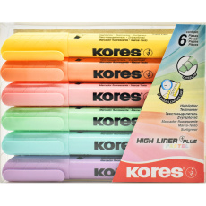 Kores HIGH LINER PLUS mix 6 pastelových barev