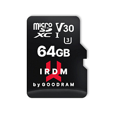 GOODRAM microSDXC karta 64GB IRDM (R:100/W:70 MB/s), UHS-I Class 10, U3, V30 + Adapter GOODRAM microSDXC karta 64GB IRDM (R:100/W:70 MB/s), UHS-I Class 10, U3, V30 + Adapter