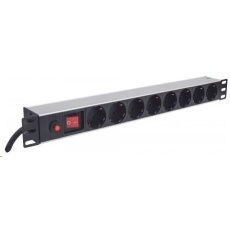 BAZAR - Intellinet 19" 1U Rackmount 8-Way Power Strip - German Type, rozvodný panel, 8x DE zásuvka, 3m kabel - Poškozený