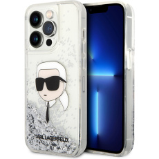 Karl Lagerfeld Liquid Glitter Karl Head kryt iPhone 15 Pro Max stříbrný