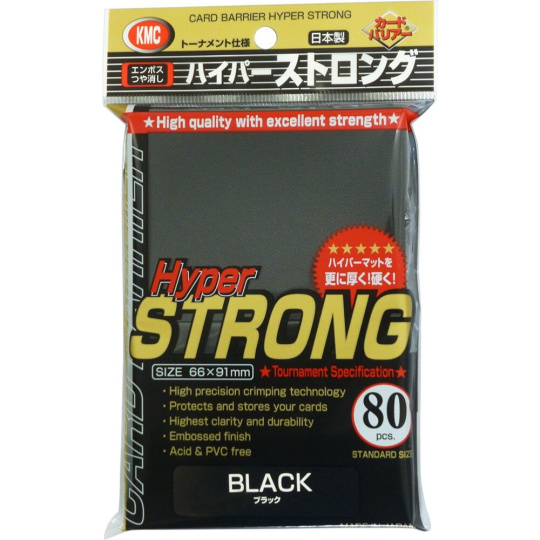 KMC Standard Sleeves - Hyper Strong Black (80 obalů)