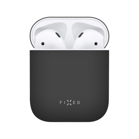 FIXED Silky ultratenké silikonové pouzdro Apple Airpods černé