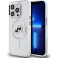 Karl Lagerfeld IML K&CH Heads Metal Frame MagSafe kryt iPhone 15 Pro čirý