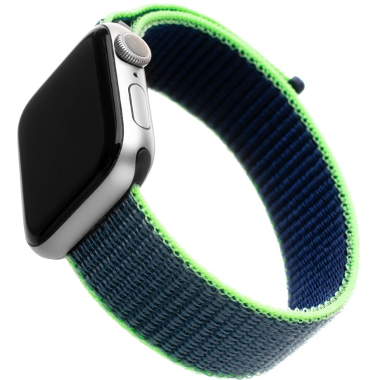 FIXED Nylon Strap nylonový pásek pro Apple Watch 38/40/41mm neonově modrý