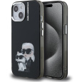 Karl Lagerfeld IML Aquarelle Karl and Choupette kryt iPhone 15 černý
