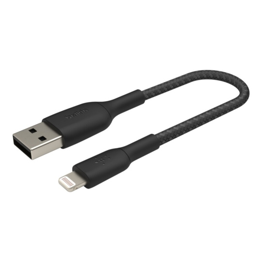 Belkin BOOST Charge Braided Lightning/USB-A odolný kabel, 15cm, černý