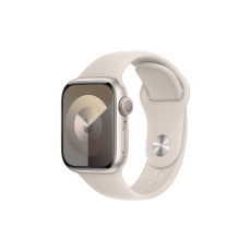 Apple Watch Series 9 41mm Hvězdně bílý hliník s hvězdně bílým sportovním řemínkem S/M