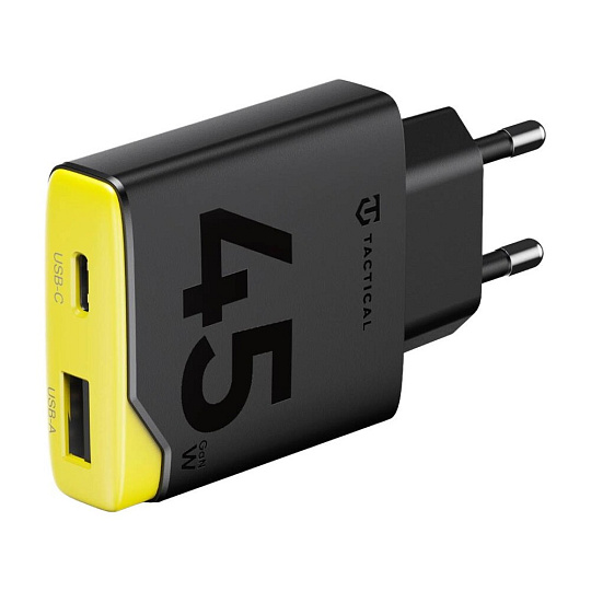 Tactical Minimi GaN 45W nabíjecí adaptér (1xUSB-C, 1xUSB-A) černý