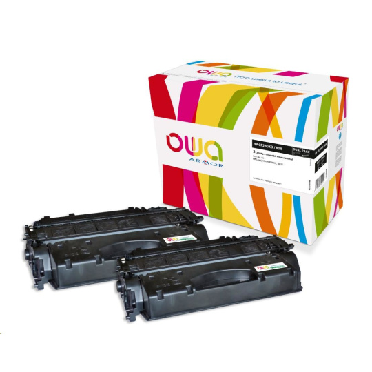 OWA Armor toner pro HP Color Laserjet Pro 400 M401, M425, 2x6900 stran, CF280XD, černá/black