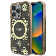 Guess IML 4G Peony MagSafe kryt pro iPhone 16 Pro Max hnědý