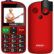 EVOLVEO EasyPhone FL mobilní telefon pro seniory s nabíjecím stojánkem červená