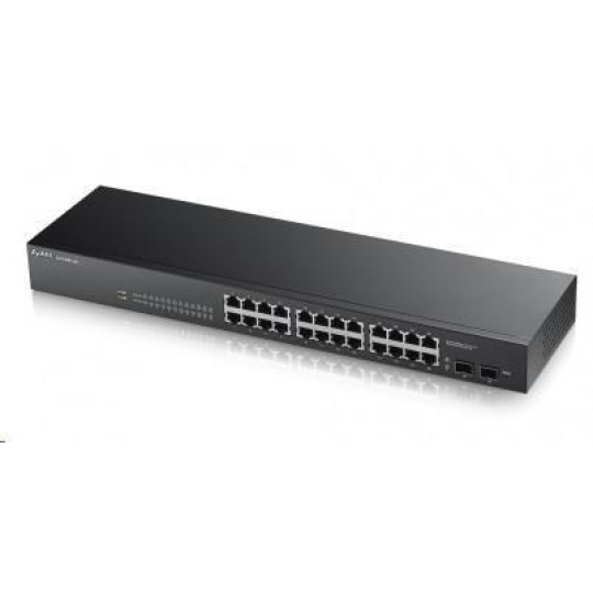 Zyxel GS1900-24 v2 26-port Gigabit Web Smart switch, 24x gigabit RJ45, 2x SFP, fanless