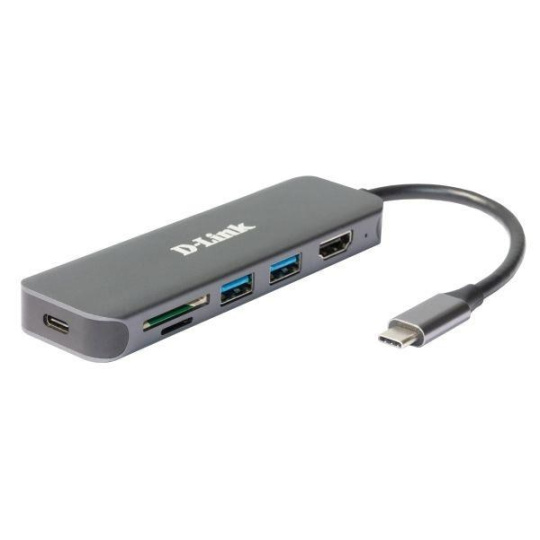 D-Link DUB-2327 USB-C Hub with HDMI and SD/microSD Card Reader, 2x USB3.0, mini docking station