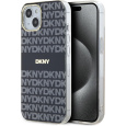 DKNY PC/TPU Repeat Pattern Tonal Stripe Magsafe kryt iPhone 15 černý