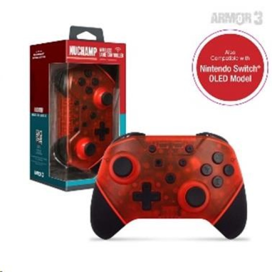 Armor3 NuChamp Wireless Controller for Nintendo Switch (Ruby Red)