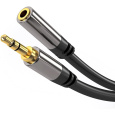 PremiumCord prodlužovací kabel Jack 3,5mm M/F HQ stíněný černý 3m