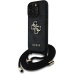 Guess PU 4G Metal Logo Crossbody popruh kryt iPhone 15 Pro černý