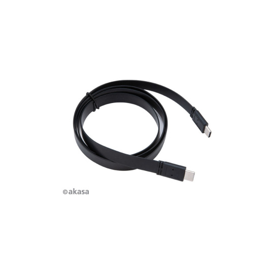 Akasa kabel USB-C 3.1 - USB-C 3.1, M/M, plochý, 1m, černá