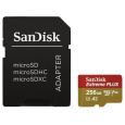 SanDisk micro SDXC karta 256GB Extreme PLUS (200 MB/s Class 10, UHS-I U3 V30) + adaptér