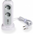 VERBATIM EU Power Tower EUPT-01 Nabíjecí stanice ,11x230V, 2xUSB-C, 2x USB-A