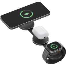 ENERGEA AluMag Trio 3v1 Foldable (Qi2) hliníková MagSafe nabíječka 15W černá ENERGEA AluMag Trio 3v1 Foldable (Qi2) hliníková MagSafe nabíječka 15W černá