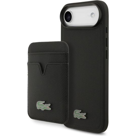 Lacoste Iconic Petit Pique MagSafe kryt + peněženka iPhone Air černý