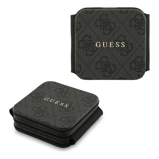 Guess PU 4G MagSafe bezdrátová nabíječka 3v1 černá