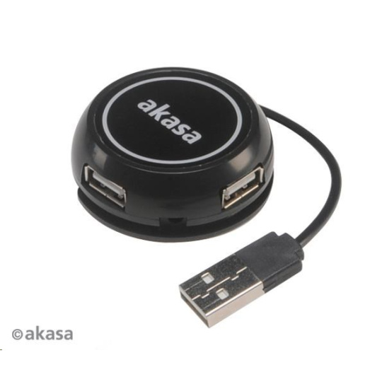 AKASA HUB USB Connect4C 4 in 1, 4x USB 2.0,17cm kabel, externí