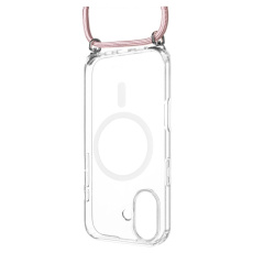 FIXED MagPure Neck kryt s růžovou šňůrkou na krk pro Apple iPhone 17
