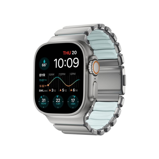 Nomad Stratos Band FKM řemínek Apple Watch 45/46/49mm Natural Titanium/Icy Blue Nomad Stratos Band FKM řemínek Apple Watch 45/46/49mm Natural Titanium/Icy Blue
