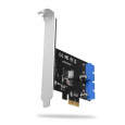 AXAGON PCEU-034VL, PCIe řadič, 2x interní 19-pin USB 3.2 Gen 1 port, 5 Gbps, SP & LP