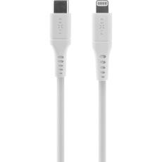 FIXED Liquid silicone kabel USB-C/Lightning (PD), MFi, 0.5m, bílý