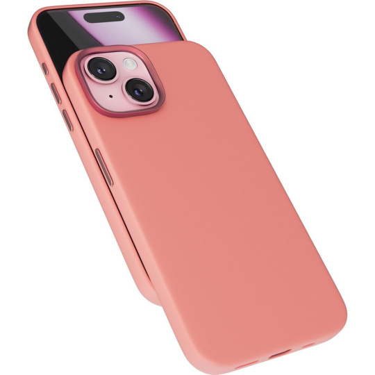 Epico Mag+ Silicone kryt pro iPhone 16 broskově růžová