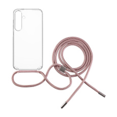 FIXED Pure Neck kryt s růžovou šňůrkou na krk Samsung Galaxy S24+