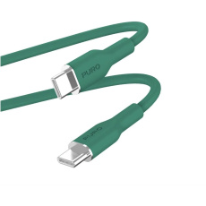PURO Soft USB-C/USB-C kabel, 1,5 m tmavě zelený
