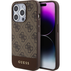 Guess PU 4G Stripe MagSafe kryt iPhone 15 Pro hnědý