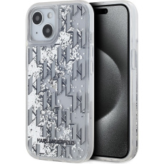 Karl Lagerfeld Liquid Glitter Monogram Gradient zadní kryt iPhone 14 bílý