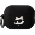 Karl Lagerfeld 3D Logo NFT Choupette Head Silikonové pouzdro Airpods Pro 2 černé