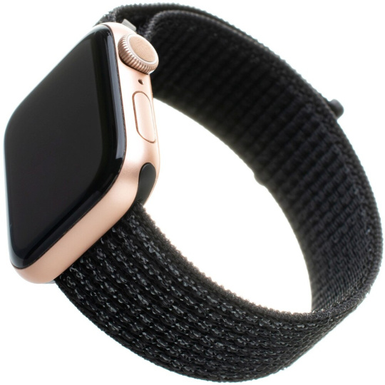 FIXED Nylon Strap nylonový pásek pro Apple Watch 42/44/45mm reflexně černý