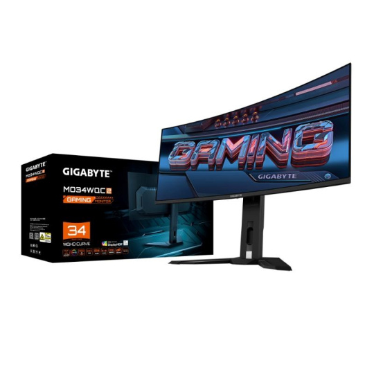 BAZAR - GIGABYTE LCD - 34" Gaming monitor MO34WQC2, OLED, 3440 x 1440 WQHD, 240Hz, 1.5M:1, 250cd/m2, 0.03ms, 2xHDMI, 1xD