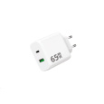 WG - Síťová nabíječka GaN 2x USB 65W, 1x USB-C PD 65W + 1x USB-A QC3.0 18W, white