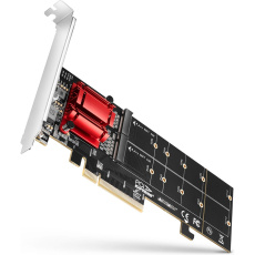 AXAGON PCEM2-ND PCIe x8 řadič 2x M.2 NVMe M-key slot